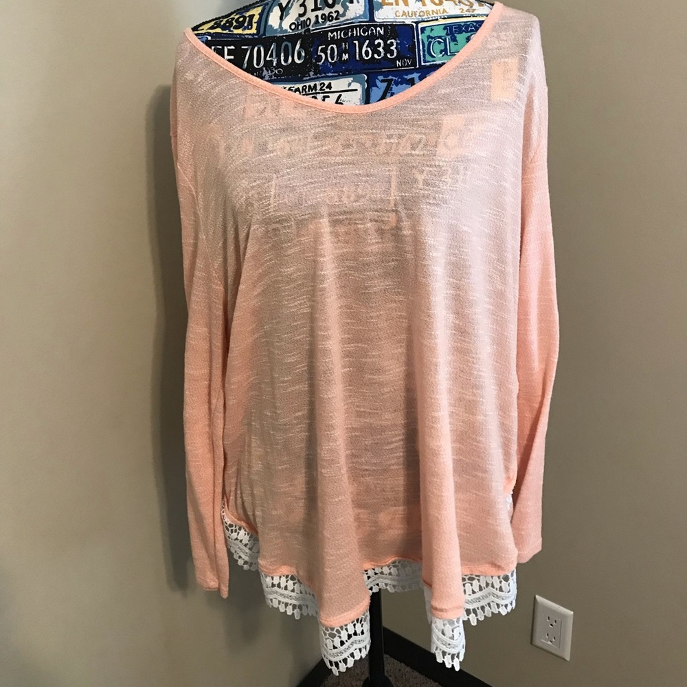 Long sleeved lace bottom top